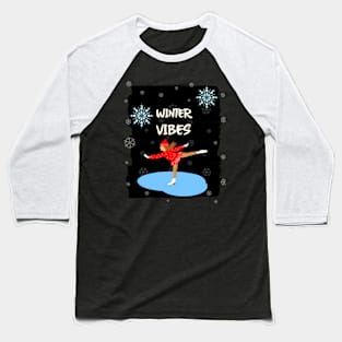 ICE Skater Winter Season Baseball T-Shirt